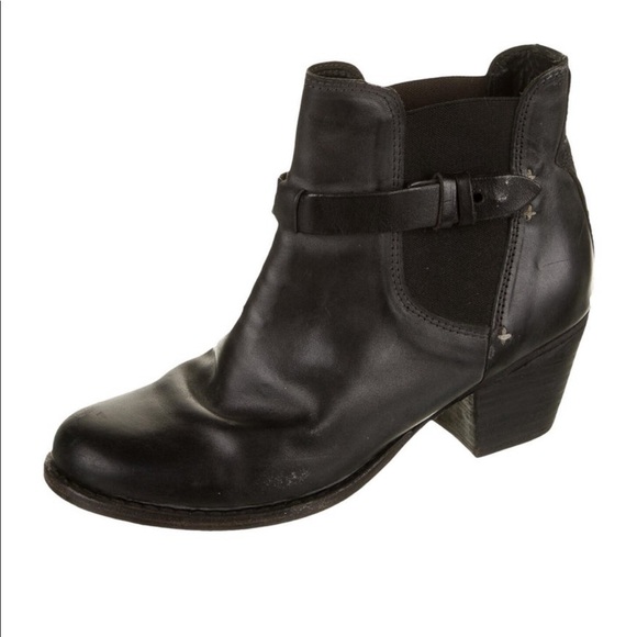 Rag & Bone Leather Mesh Accents Black Leather Chelsea Boots - Picture 2 of 9